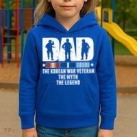 Dad The Korean War Veteran The Myth The Legend Gift Kids Hoodie thumb 3