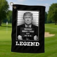 Trump 2024 Mugshot President Legend Golf Towel thumb 1