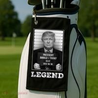 Trump 2024 Mugshot President Legend Golf Towel thumb 2