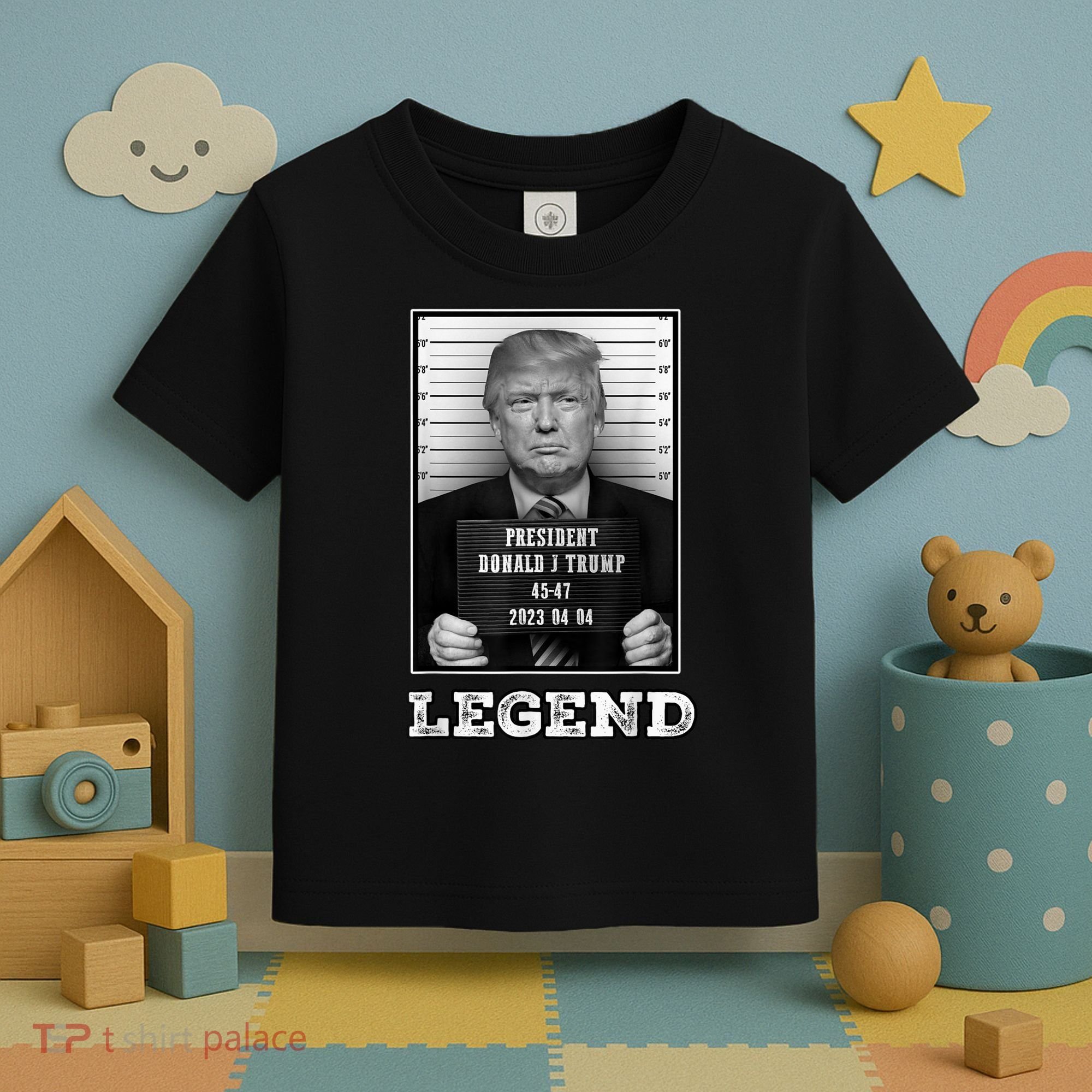 Trump 2024 Mugshot President Legend Toddler T-Shirt