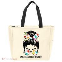 Daycare Teacher Life Messy Bun Mom  Tote Bag thumb 0
