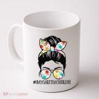 Daycare Teacher Life Messy Bun Mom  Coffee Mug thumb 0