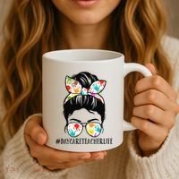 Daycare Teacher Life Messy Bun Mom  Coffee Mug thumb 3