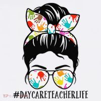 Daycare Teacher Life Messy Bun Mom  Women's Hoodie thumb 2