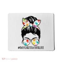 Daycare Teacher Life Messy Bun Mom  Mousepad thumb 0
