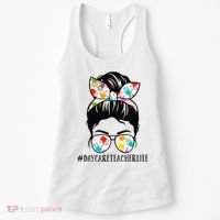 Daycare Teacher Life Messy Bun Mom  Women's Tank Top thumb 0