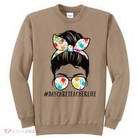 Daycare Teacher Life Messy Bun Mom Women Sweatshirt thumb 0