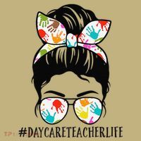 Daycare Teacher Life Messy Bun Mom Women Sweatshirt thumb 2
