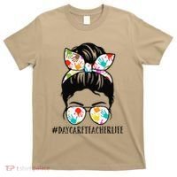 Daycare Teacher Life Messy Bun Mom Women T-Shirt thumb 0