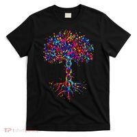 DNA Tree Life Watercolor Genetic Biologist Science Earth Day T-Shirt thumb 0
