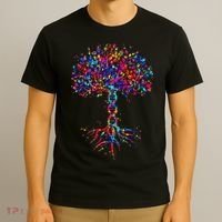 DNA Tree Life Watercolor Genetic Biologist Science Earth Day T-Shirt thumb 3