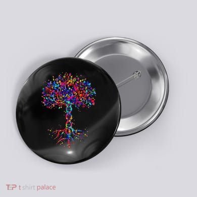 DNA Tree Life Watercolor Genetic Biologist Science Earth Day Button