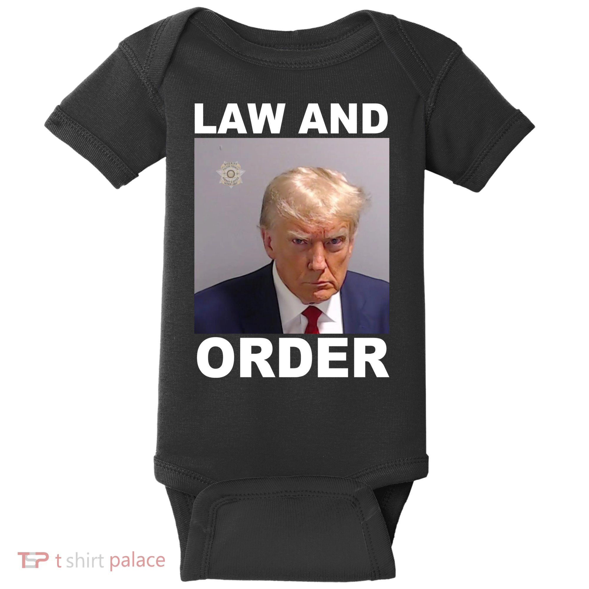 Donald Trump Law And Order Mugshot Baby Bodysuit