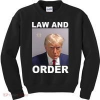 Donald Trump Law And Order Mugshot Kids Sweatshirt thumb 0