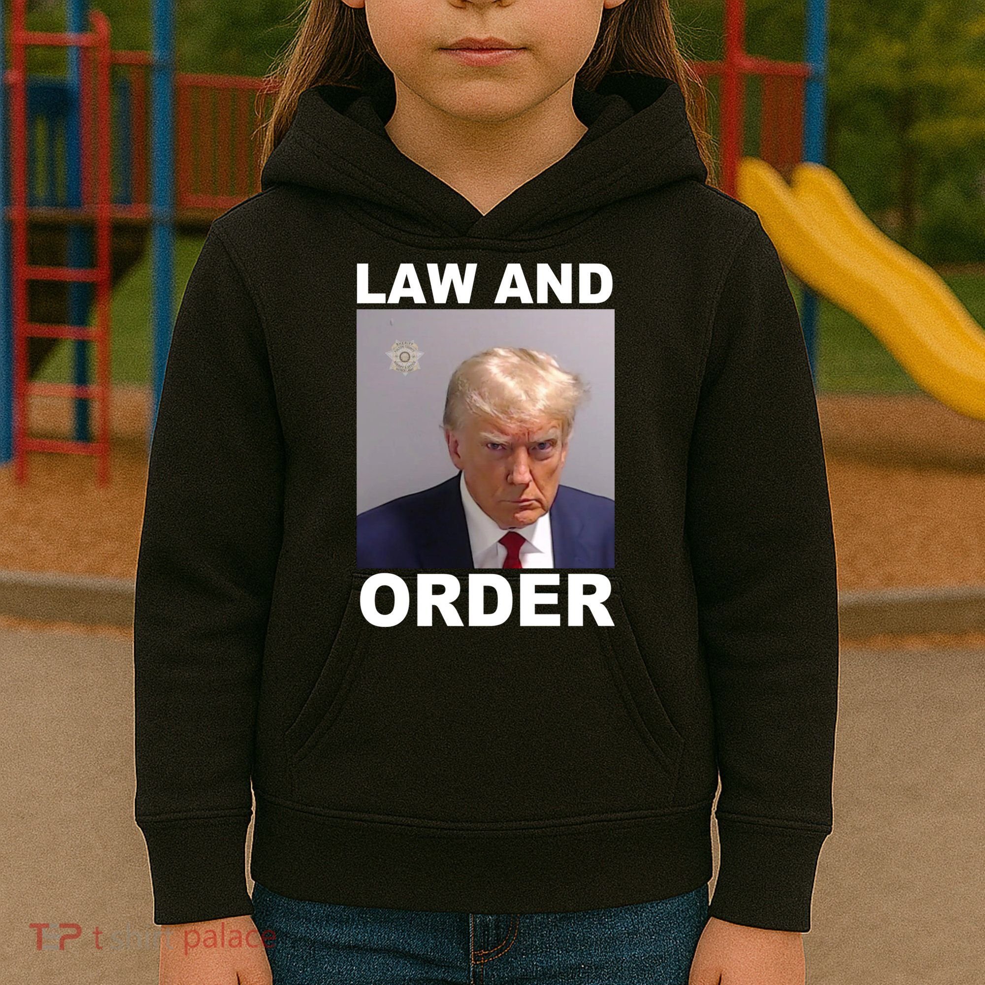 Donald Trump Law And Order Mugshot Kids Hoodie