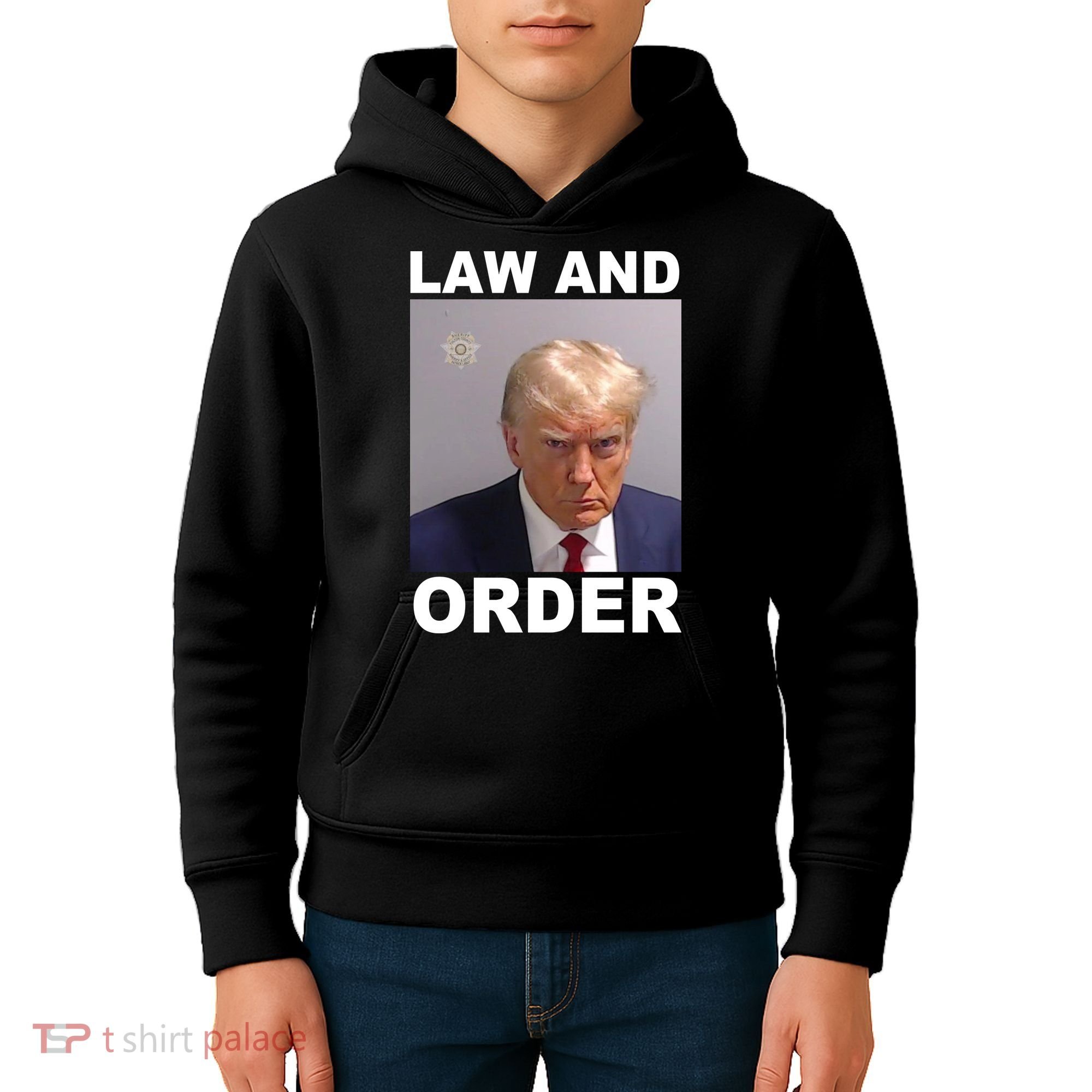 Donald Trump Law And Order Mugshot Kids Hoodie