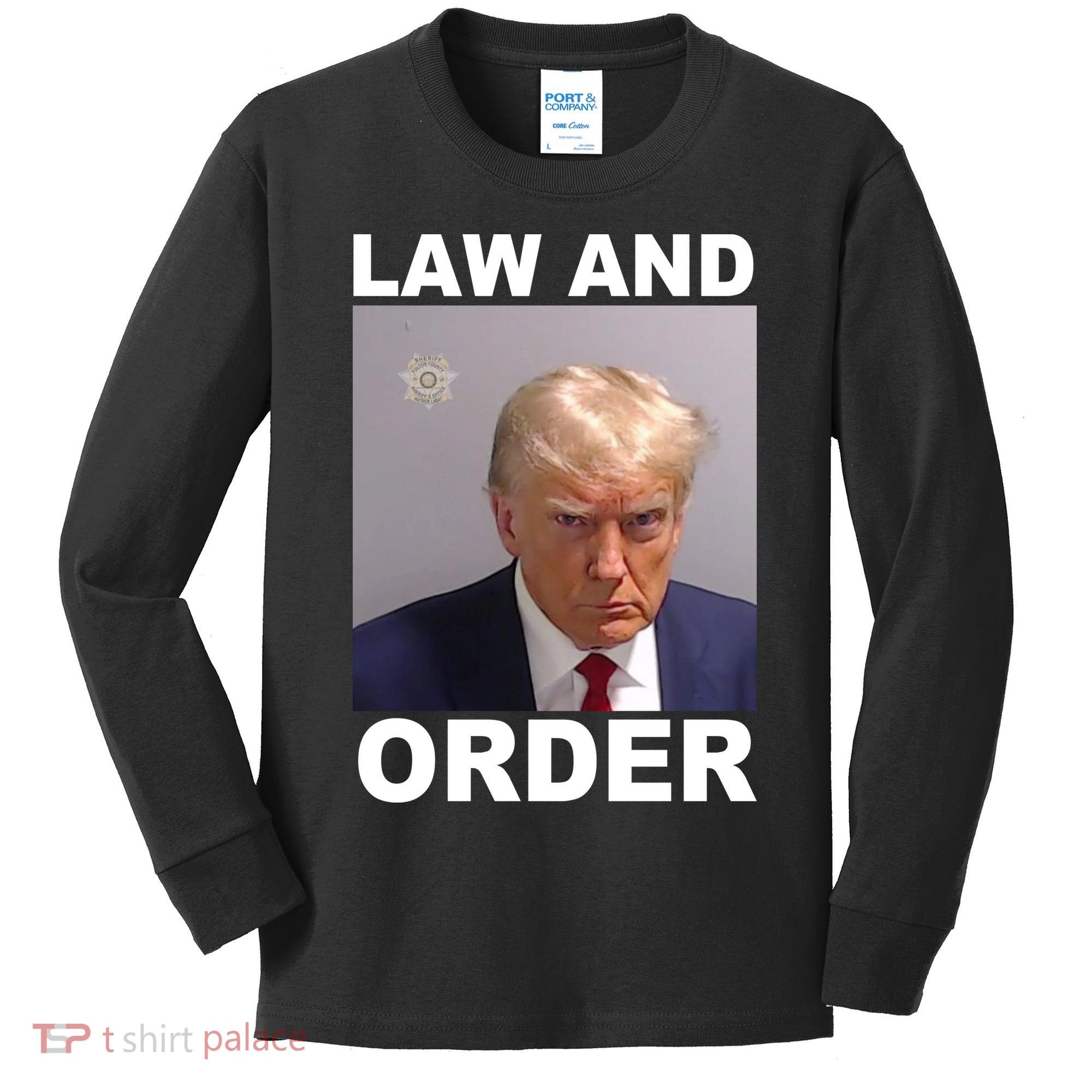 Donald Trump Law And Order Mugshot Kids Long Sleeve Shirt