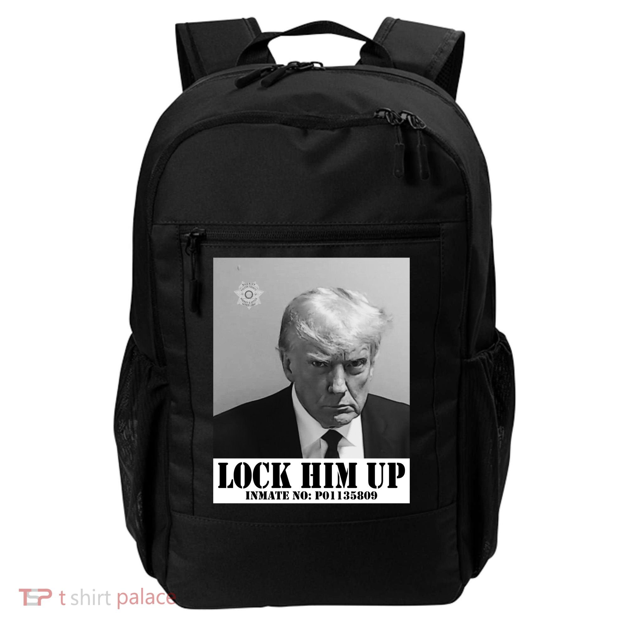 Donald Trump Lock Him Up Inmate Mugshot Backpack