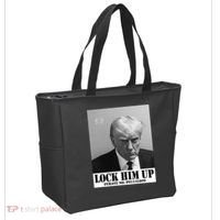 Donald Trump Lock Him Up Inmate Mugshot Tote Bag thumb 2