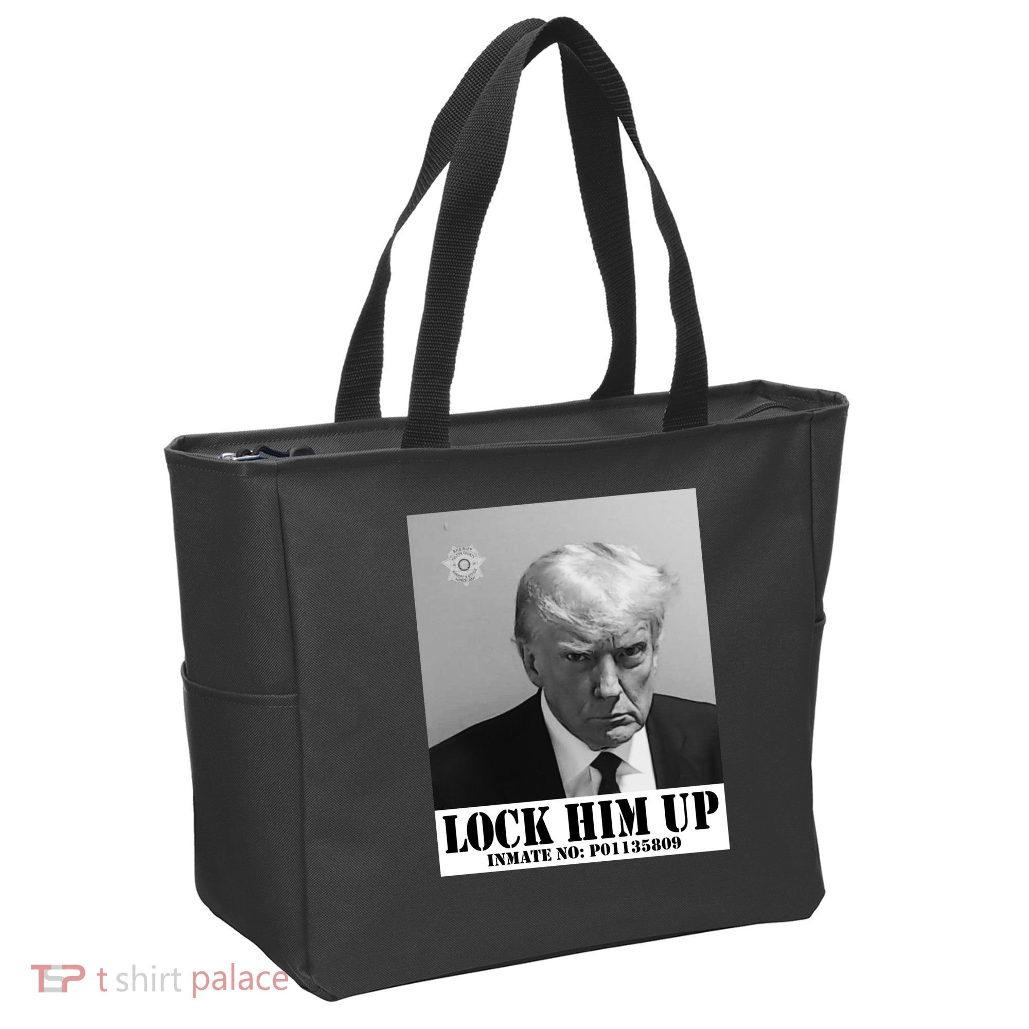 Donald Trump Lock Him Up Inmate Mugshot Tote Bag