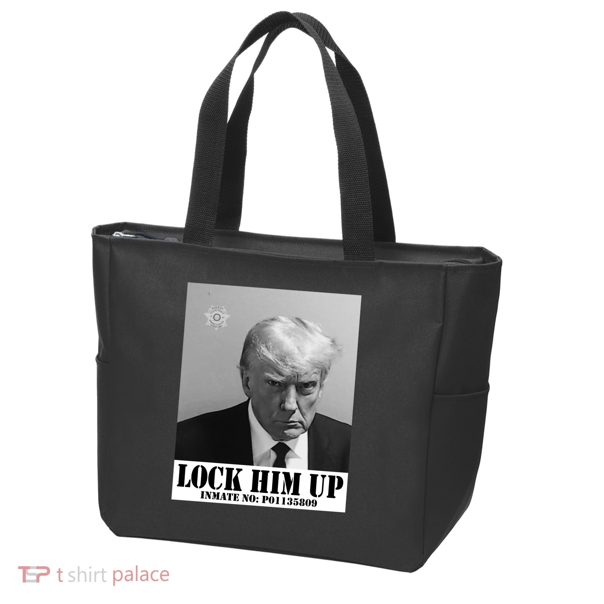 Donald Trump Lock Him Up Inmate Mugshot Tote Bag