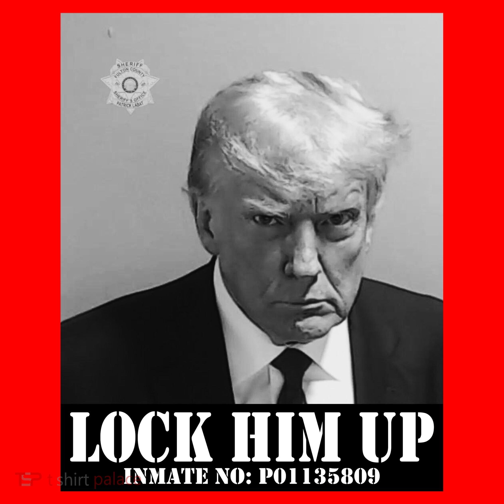 Donald Trump Lock Him Up Inmate Mugshot Santa Hat