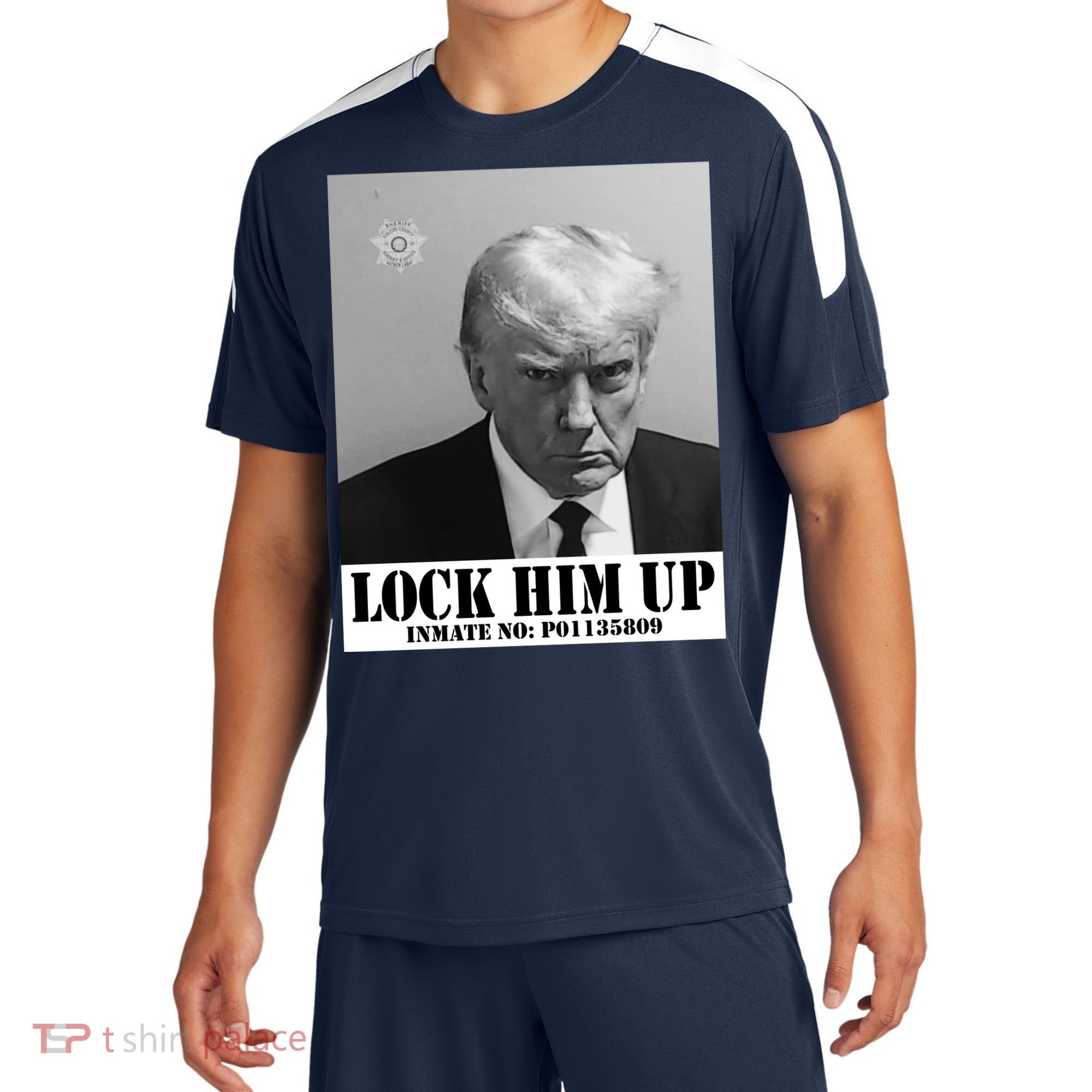 Donald Trump Lock Him Up Inmate Mugshot Sport-Tek Competitor United Soccer Jersey