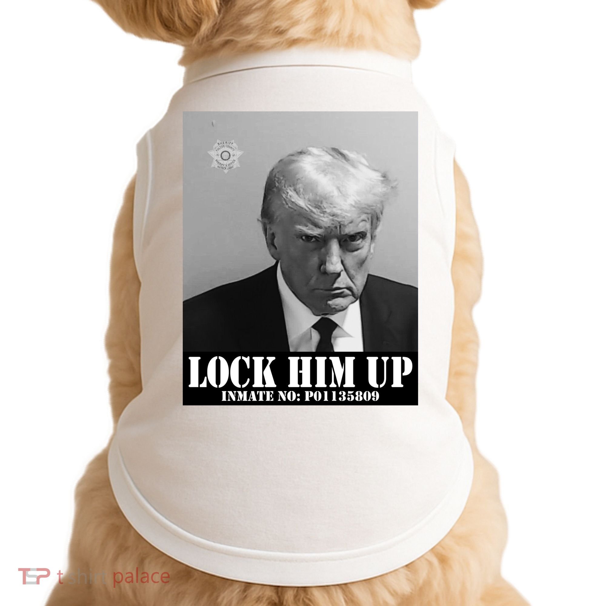 Donald Trump Lock Him Up Inmate Mugshot Doggie Tank
