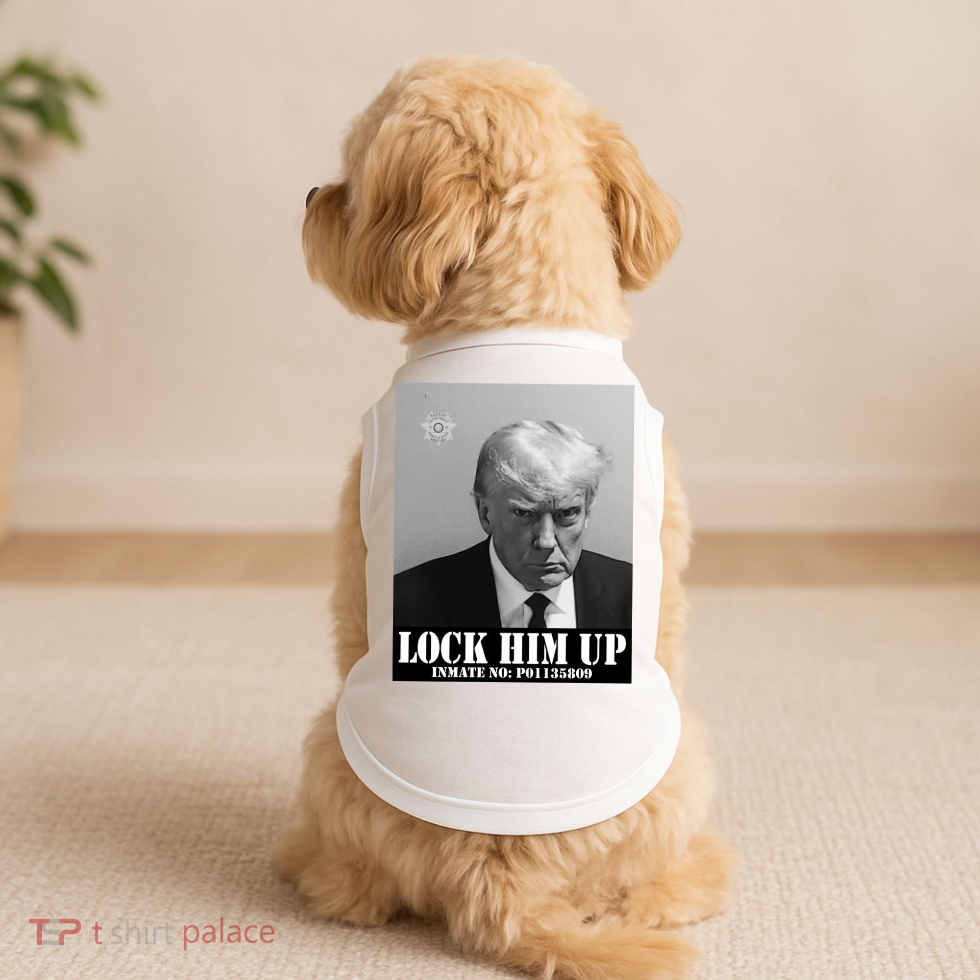 Donald Trump Lock Him Up Inmate Mugshot Doggie Tank