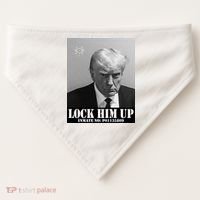 Donald Trump Lock Him Up Inmate Mugshot USA-Made Doggie Bandana thumb 0