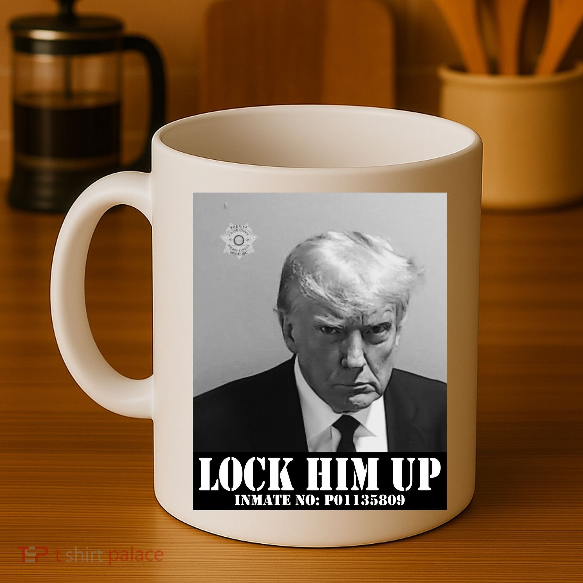 Donald Trump Lock Him Up Inmate Mugshot Coffee Mug