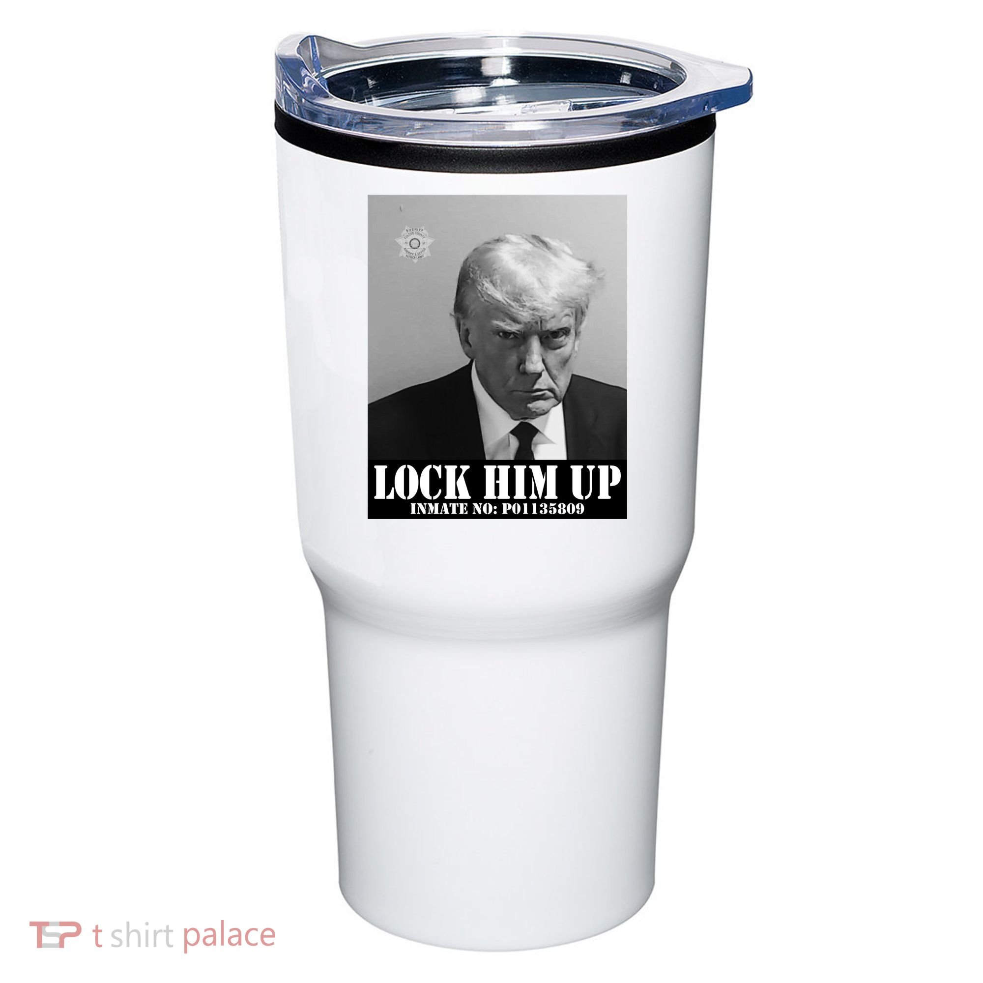 Donald Trump Lock Him Up Inmate Mugshot Tumbler