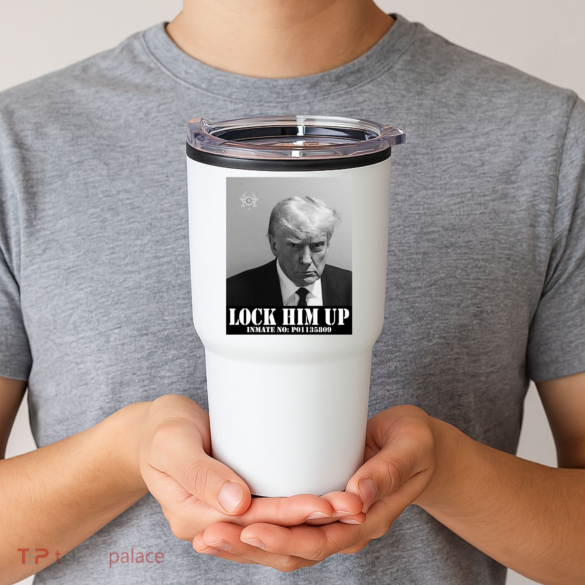Donald Trump Lock Him Up Inmate Mugshot Tumbler