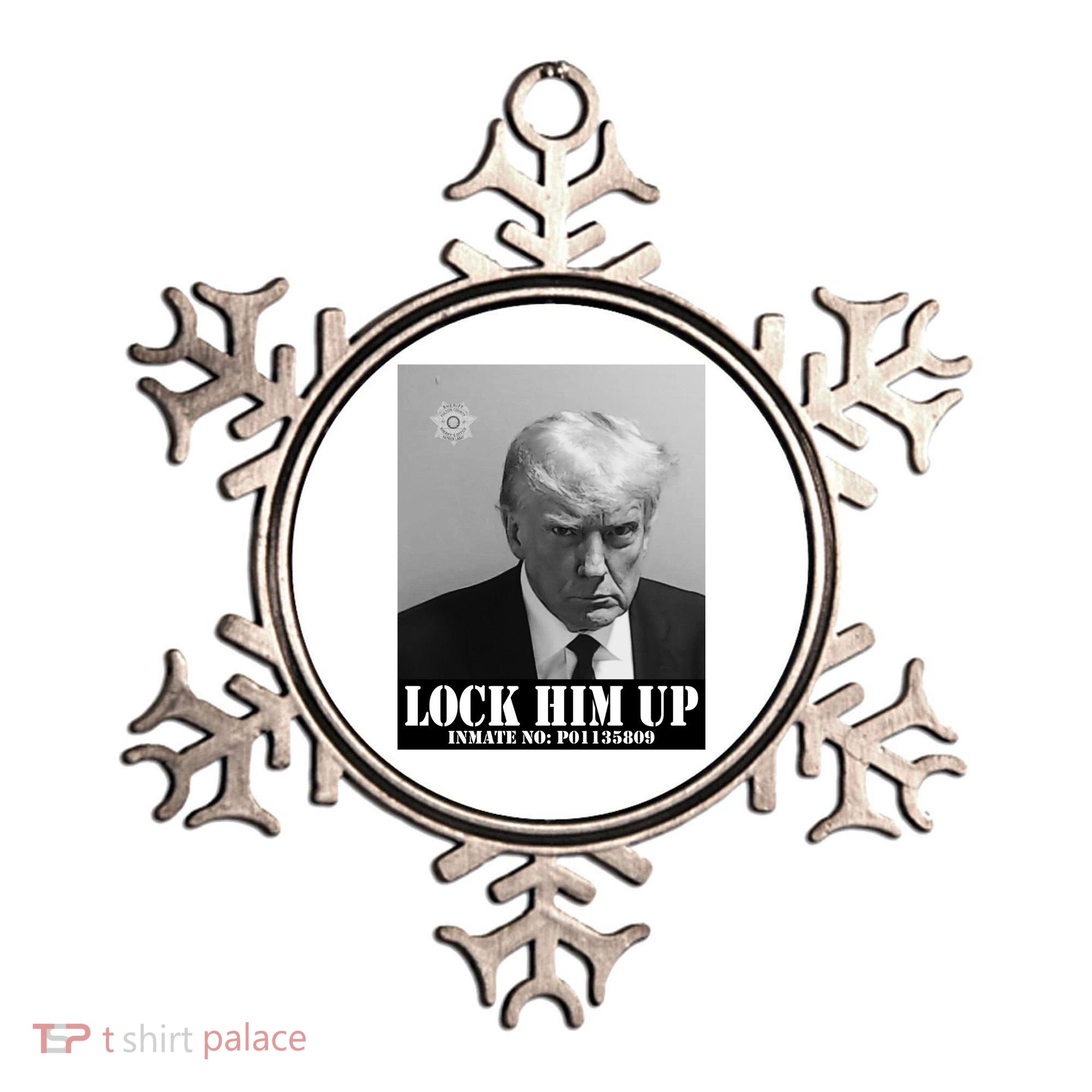 Donald Trump Lock Him Up Inmate Mugshot Ornament