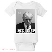 Donald Trump Lock Him Up Inmate Mugshot Baby Bodysuit thumb 0