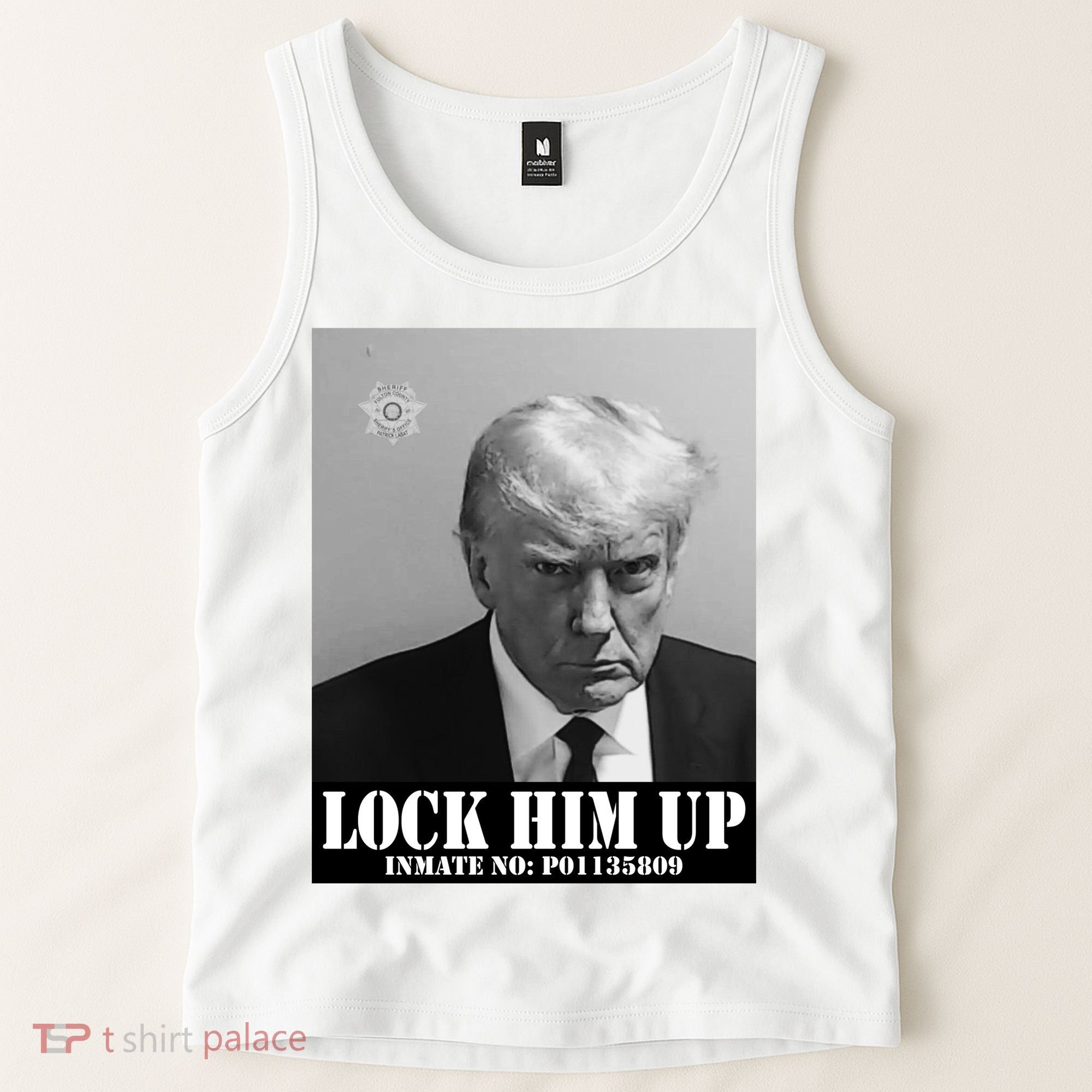 Donald Trump Lock Him Up Inmate Mugshot Tank Top