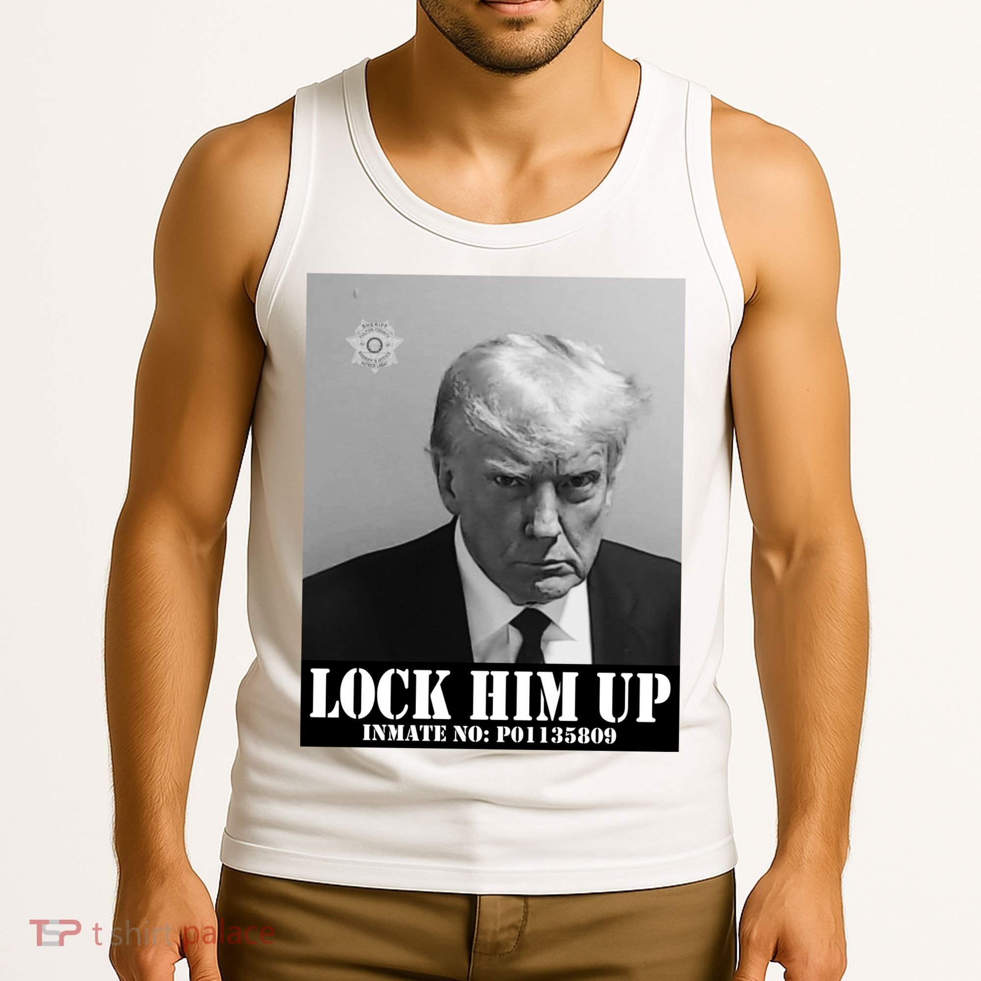 Donald Trump Lock Him Up Inmate Mugshot Tank Top