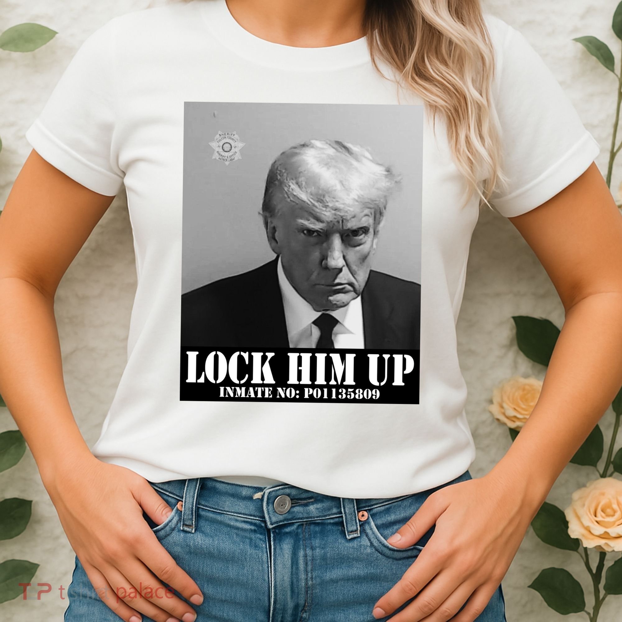 Donald Trump Lock Him Up Inmate Mugshot Women's T-Shirt