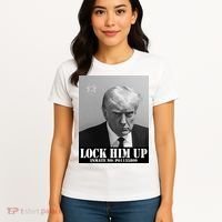 Donald Trump Lock Him Up Inmate Mugshot Women's T-Shirt thumb 4