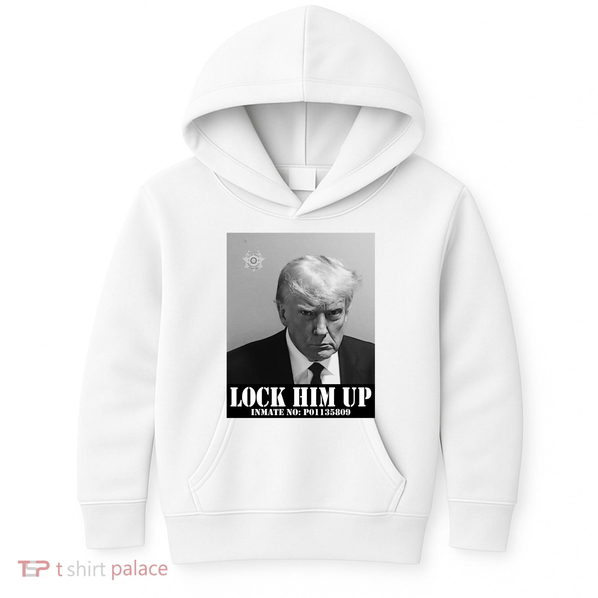 Donald Trump Lock Him Up Inmate Mugshot Kids Hoodie