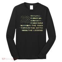 Dad The Man The Myth The Legend Fathers Day Camo US Flag Long Sleeve Shirt thumb 0