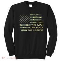 Dad The Man The Myth The Legend Fathers Day Camo US Flag Sweatshirt thumb 0