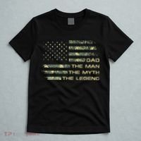 Dad The Man The Myth The Legend Fathers Day Camo US Flag T-Shirt thumb 5