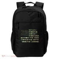 Dad The Man The Myth The Legend Fathers Day Camo US Flag Backpack thumb 0