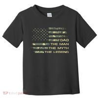 Dad The Man The Myth The Legend Fathers Day Camo US Flag Toddler T-Shirt thumb 0