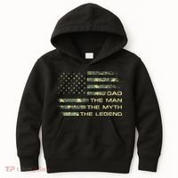 Dad The Man The Myth The Legend Fathers Day Camo US Flag Kids Hoodie thumb 0