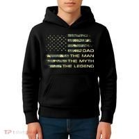 Dad The Man The Myth The Legend Fathers Day Camo US Flag Kids Hoodie thumb 4