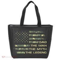 Dad The Man The Myth The Legend Fathers Day Camo US Flag Tote Bag thumb 0