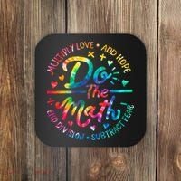 Do The Math Multiply Love Add Hope Math Teacher Tie Dye Coaster thumb 0