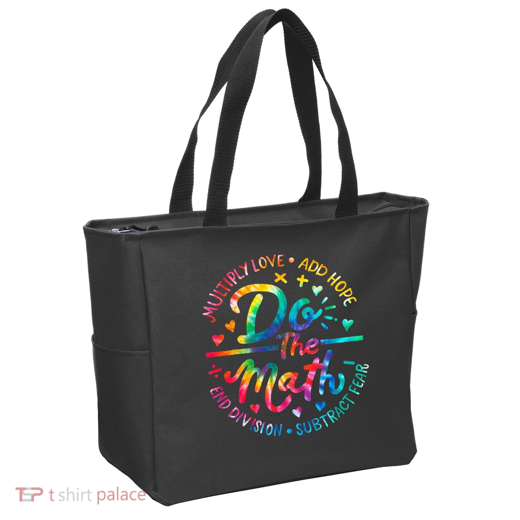 Do The Math Multiply Love Add Hope Math Teacher Tie Dye Tote Bag